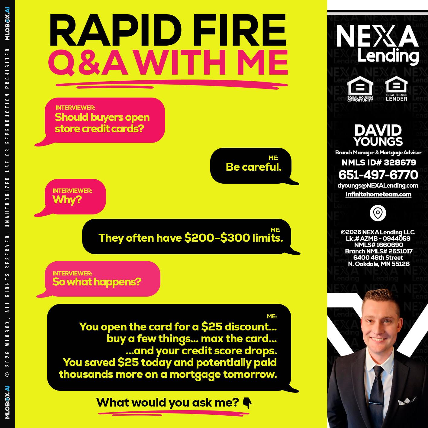 RAPID FIRE Q&A - David Youngs -Branch Manager & Mortgage Advisor