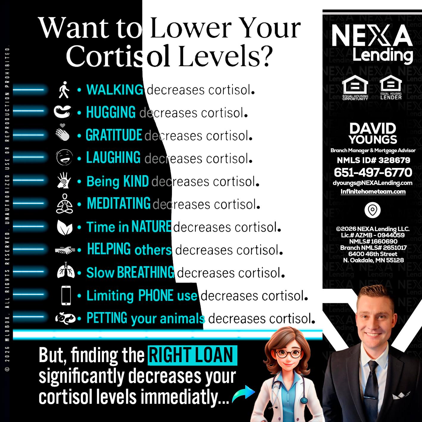 Want to lower Your Cortisol Levels? - David Youngs -Branch Manager & Mortgage Advisor