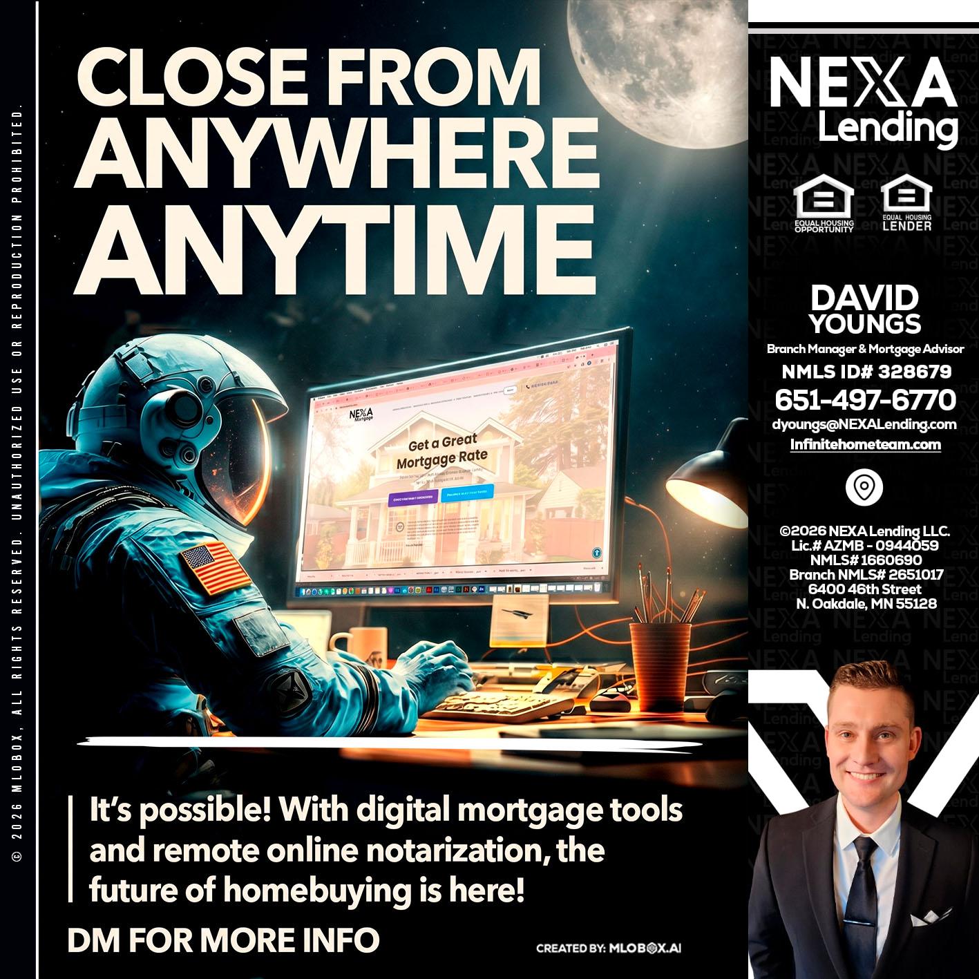 CLOSE FROM - David Youngs -Branch Manager & Mortgage Advisor