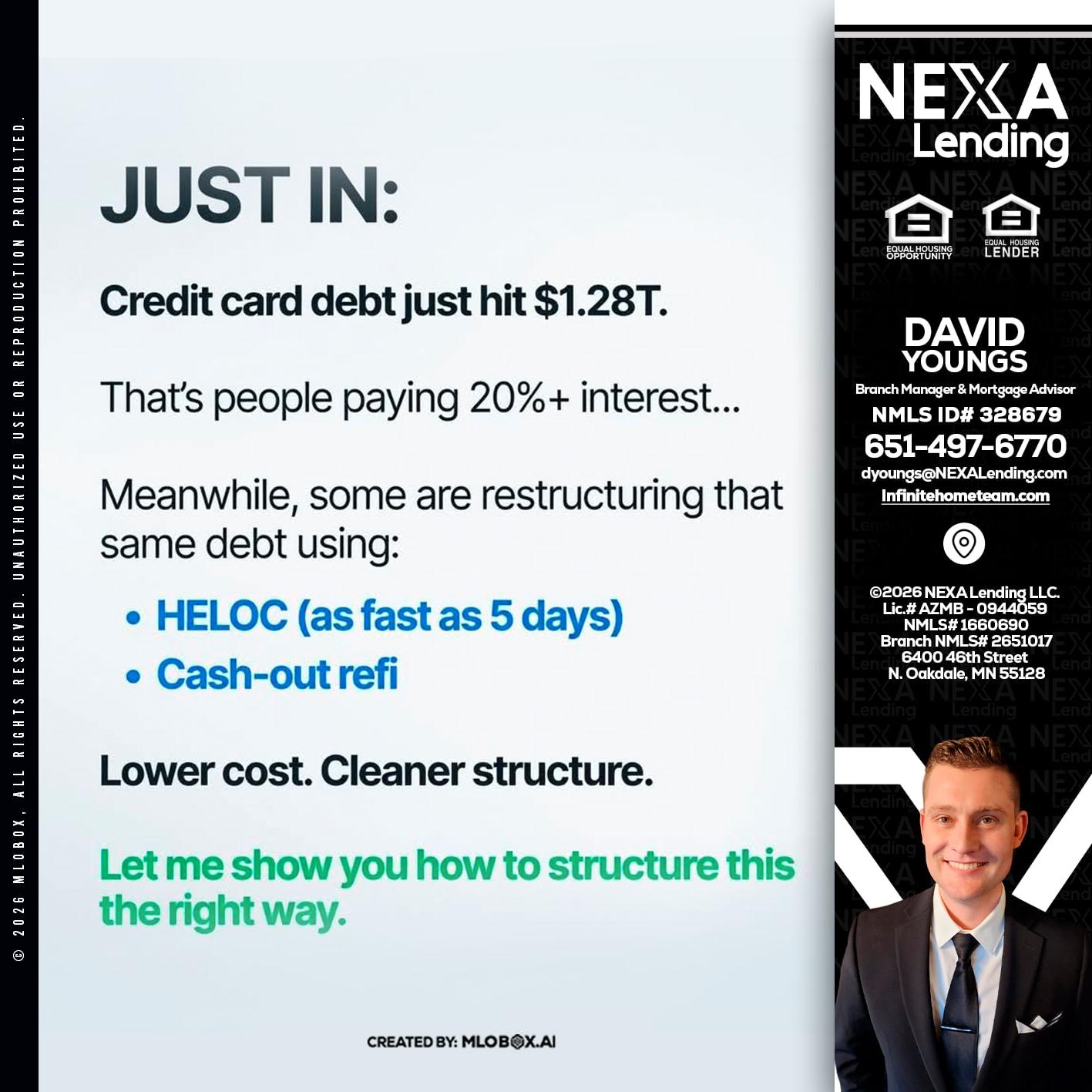 JUST IN - David Youngs -Branch Manager & Mortgage Advisor