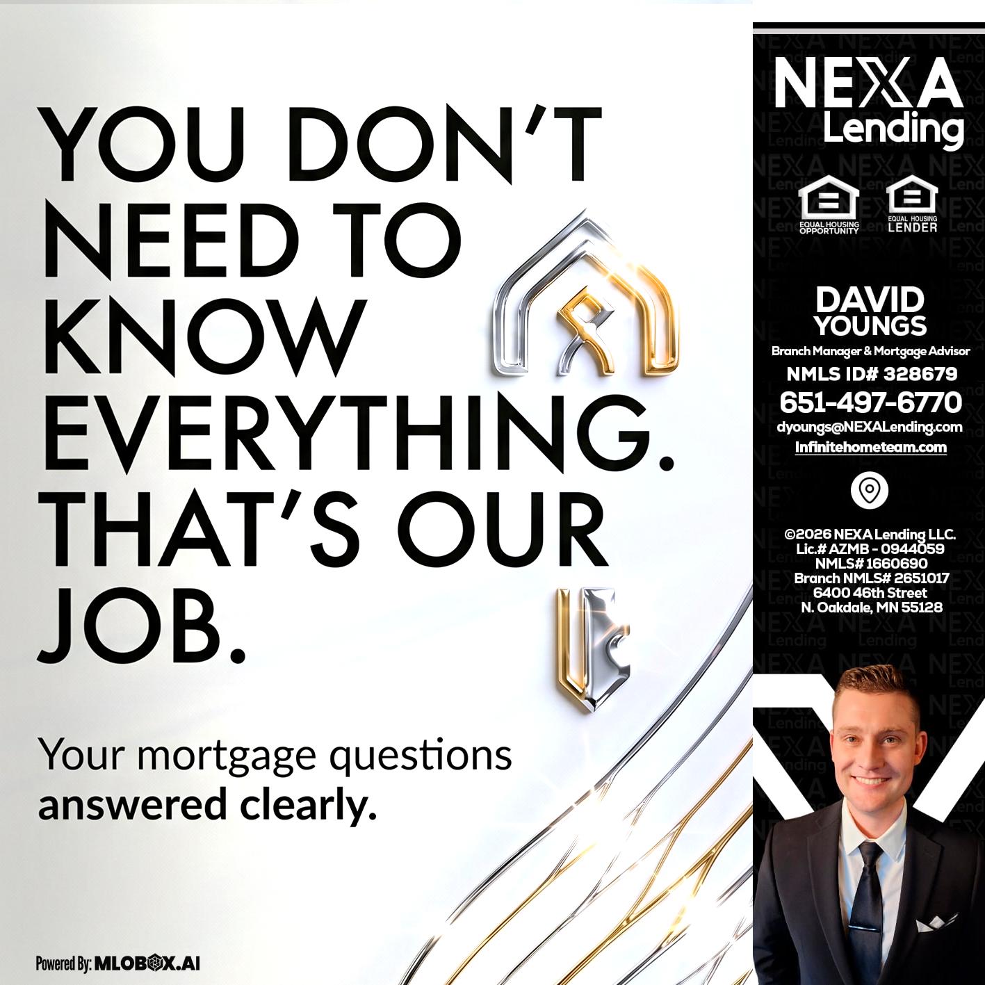 THAT IS OUR JOB - David Youngs -Branch Manager & Mortgage Advisor