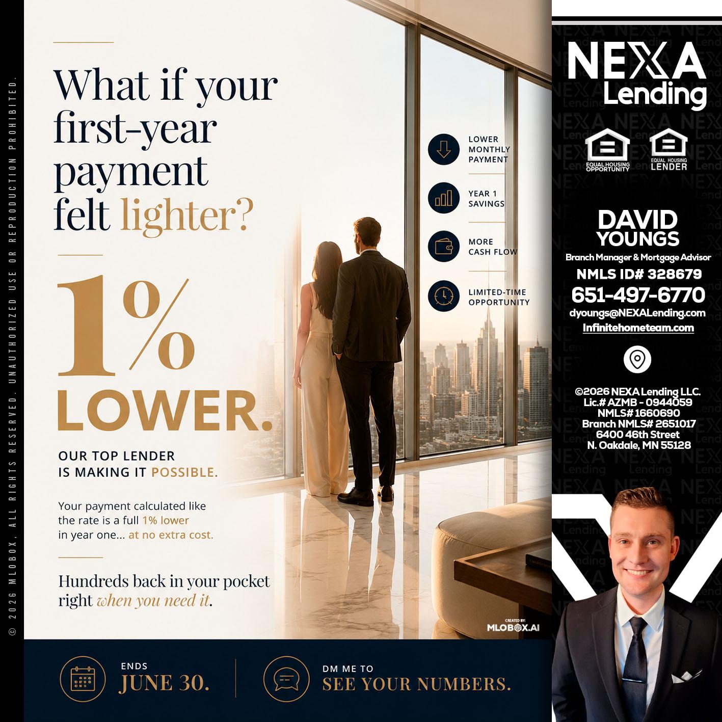 1% lower - David Youngs -Branch Manager & Mortgage Advisor