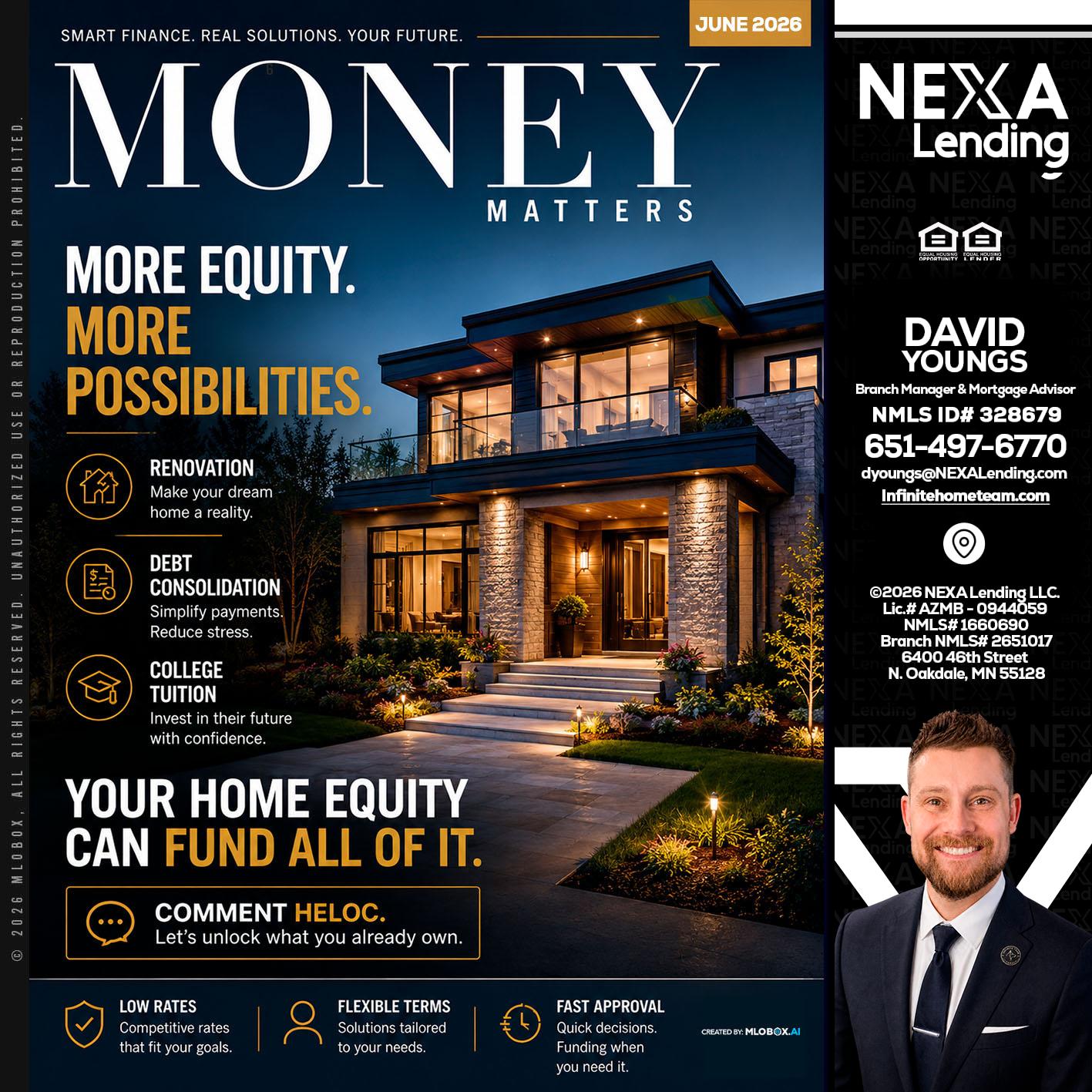 MONEY MATTERS - David Youngs -Branch Manager & Mortgage Advisor