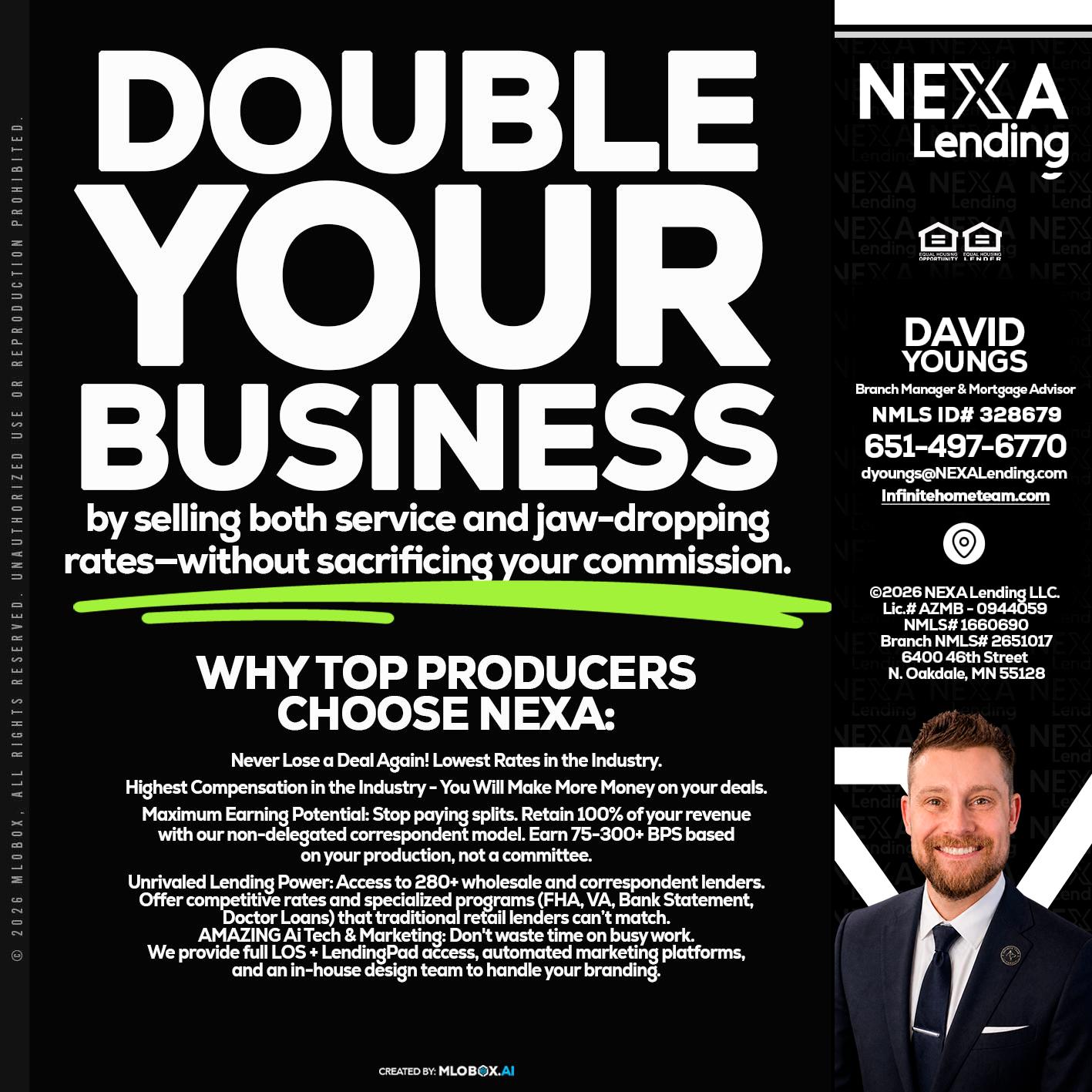 DOUBLE YOUR BUSINESS - David Youngs -Branch Manager & Mortgage Advisor