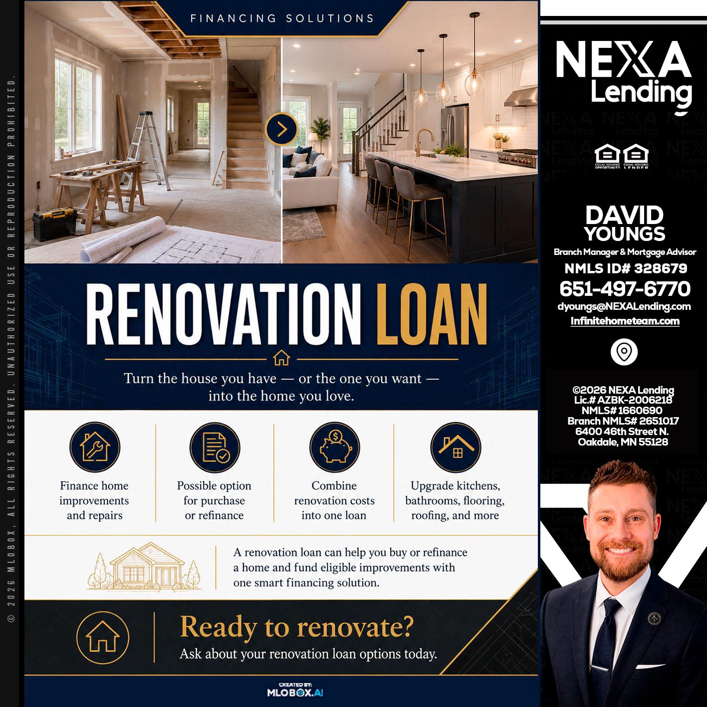 RENOVATION LOAN - David Youngs -Branch Manager & Mortgage Advisor