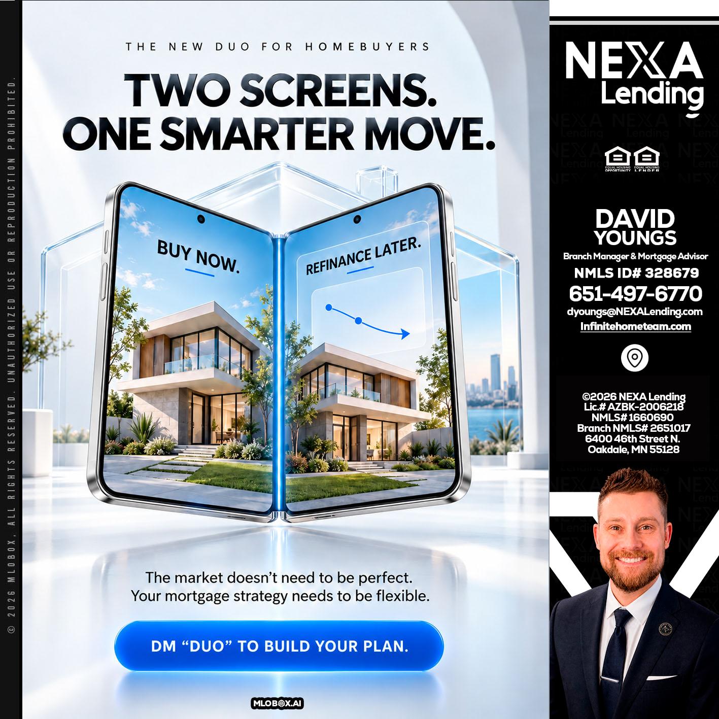 TWO SCREENS - David Youngs -Branch Manager & Mortgage Advisor
