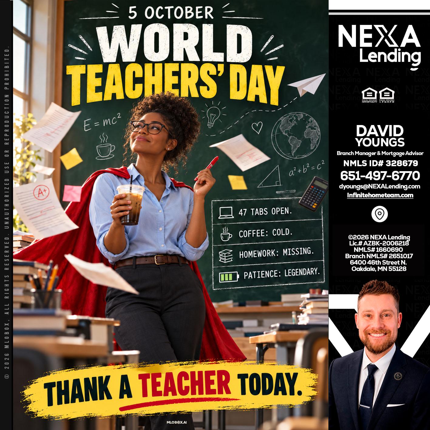 world teacher day - David Youngs -Branch Manager & Mortgage Advisor